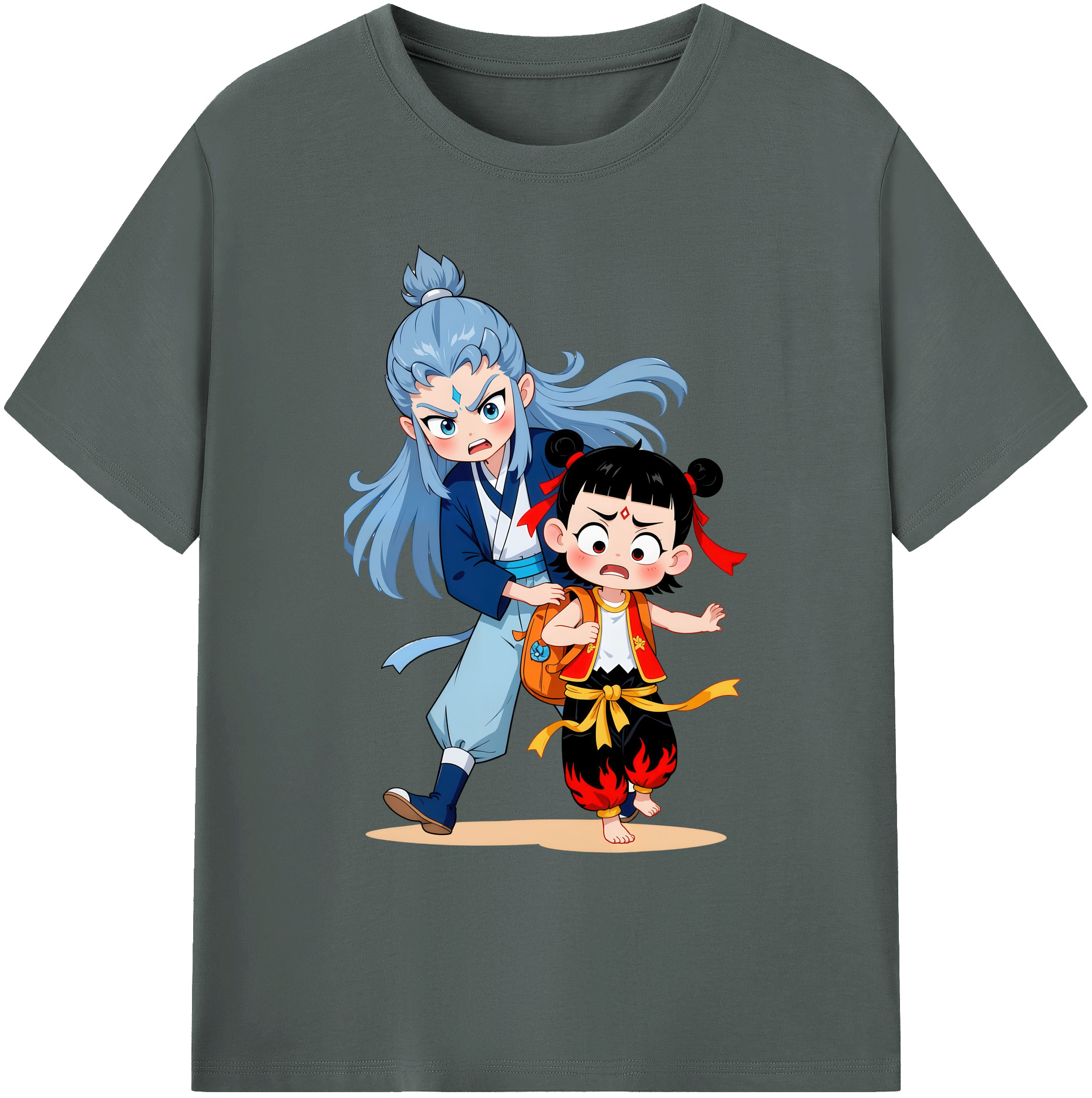 （画像用） Ne Zha 2 ナタ 魔童の大暴れ 綿100％ メンズ半袖Tシャツ｜肌触りやわらか＆通気性